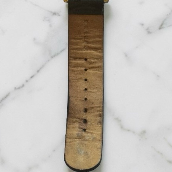 Betsey Johnson Gold Black Signature Logo Leather Quilted Strap Quartz Watch - Picture 8 of 8